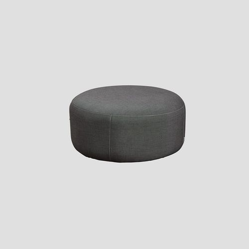 Sunbrella Round Ottoman - Charcoal Tweed