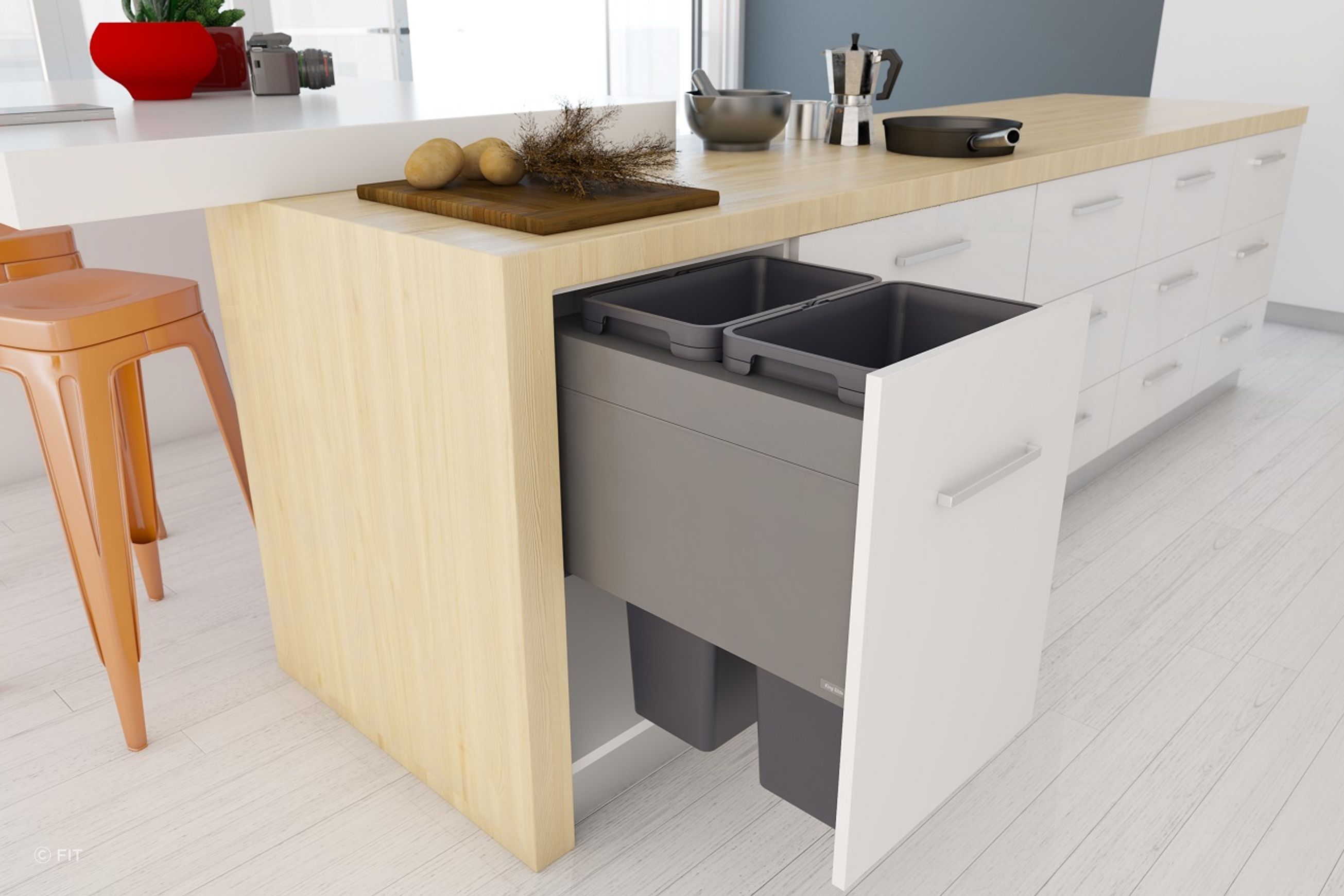 Tanova Designer Series 2 Pull Out Kitchen Bins