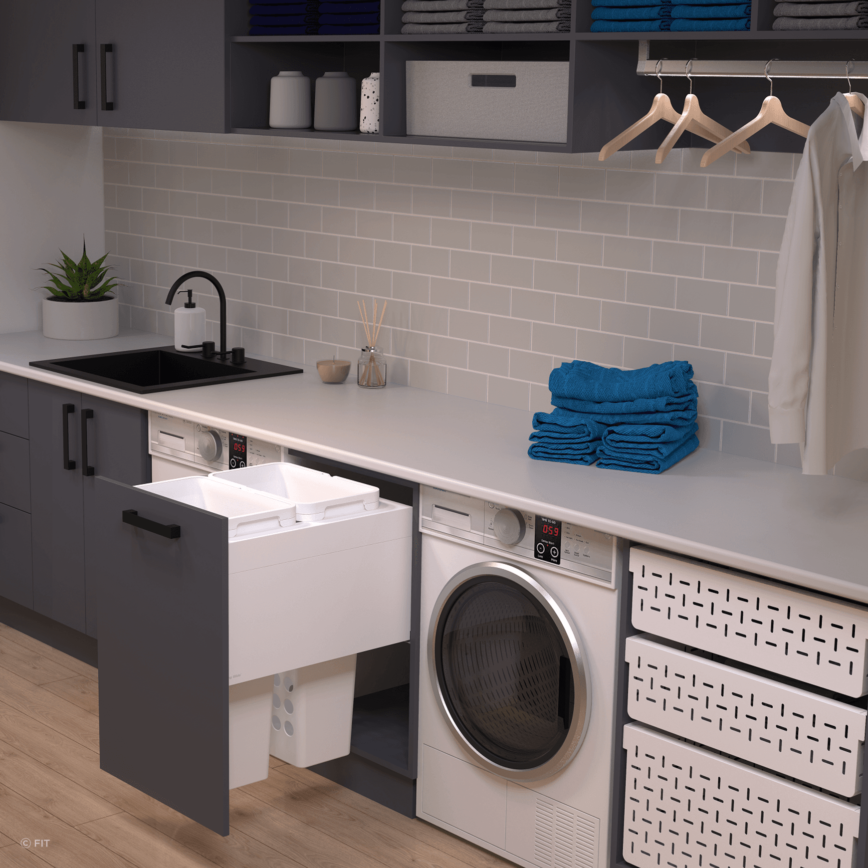 Tanova Designer Series 2 Pull Out Laundry Units