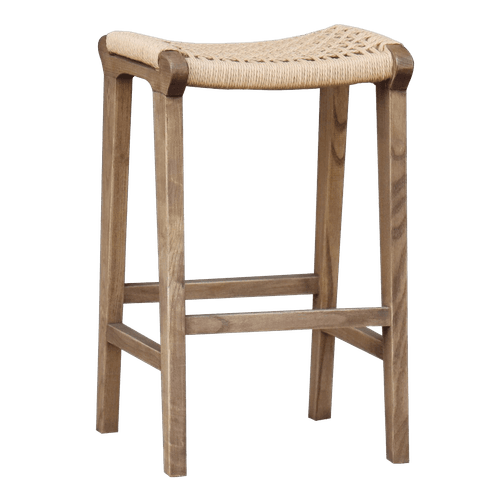 Reclaimed Oak/Rattan Barstool