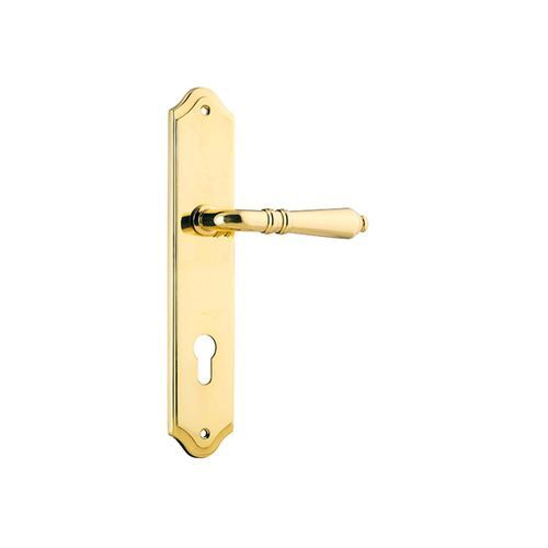 Iver Sarlat Lever on Shouldered Backplate Euro 250mm x 48mm Polished Brass 10212E85