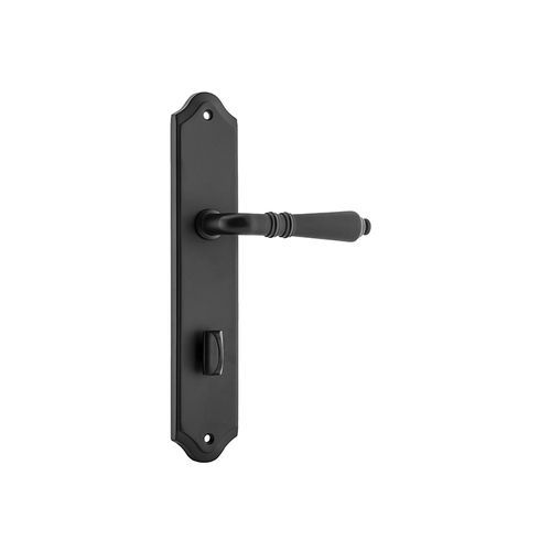 Iver Sarlat Door Lever on Shouldered Backplate Privacy Matt Black 12712P85 - Customise to your needs