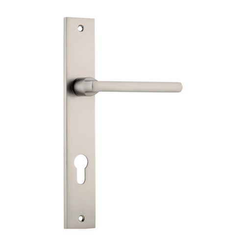 Iver Baltimore Lever on Rectangular Backplate Euro 85mm Satin Nickel 14702E85 - Customise to your needs