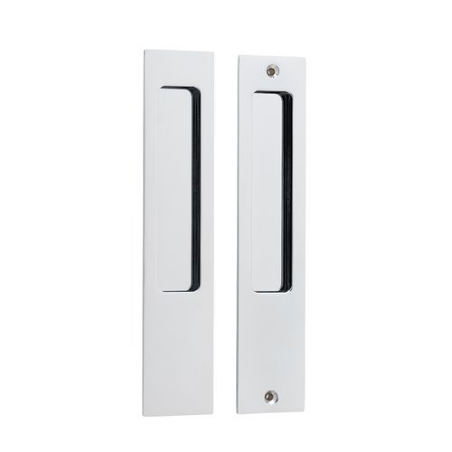 Iver Rectangular Flush Pull Passage Set Polished Chrome for Sliding Doors 21414 *Pair*