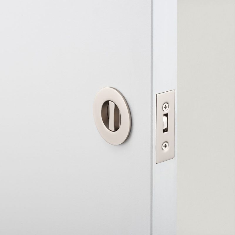 Iver Sliding Door Pull Round Privacy Satin Nickel 21439 *Pair*