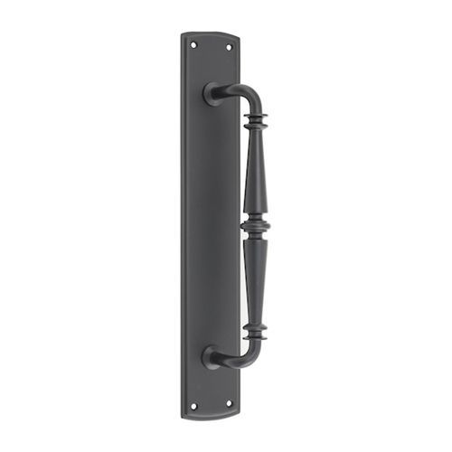Iver Sarlat Door Pull Handle on Backplate 380mmx65mm Matt Black 9343