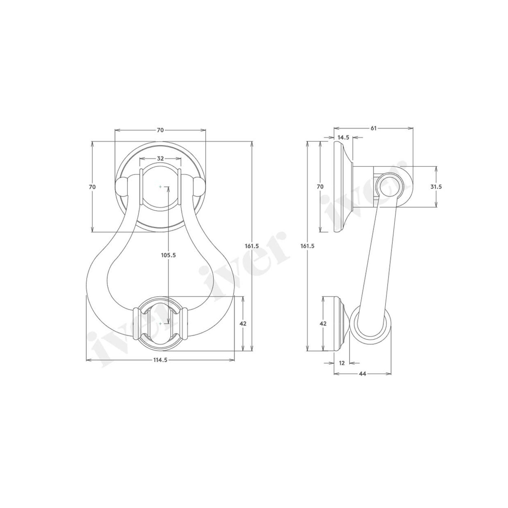 Iver Sarlat Door Knocker 137mm x 115mm Chrome Plate 9394
