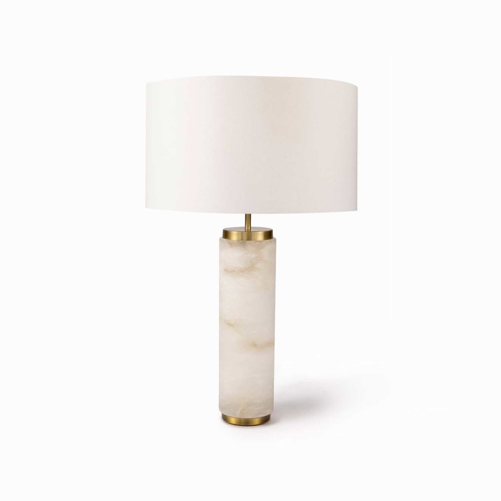 Como Table Lamp - Alabaster With White Chintz Shade