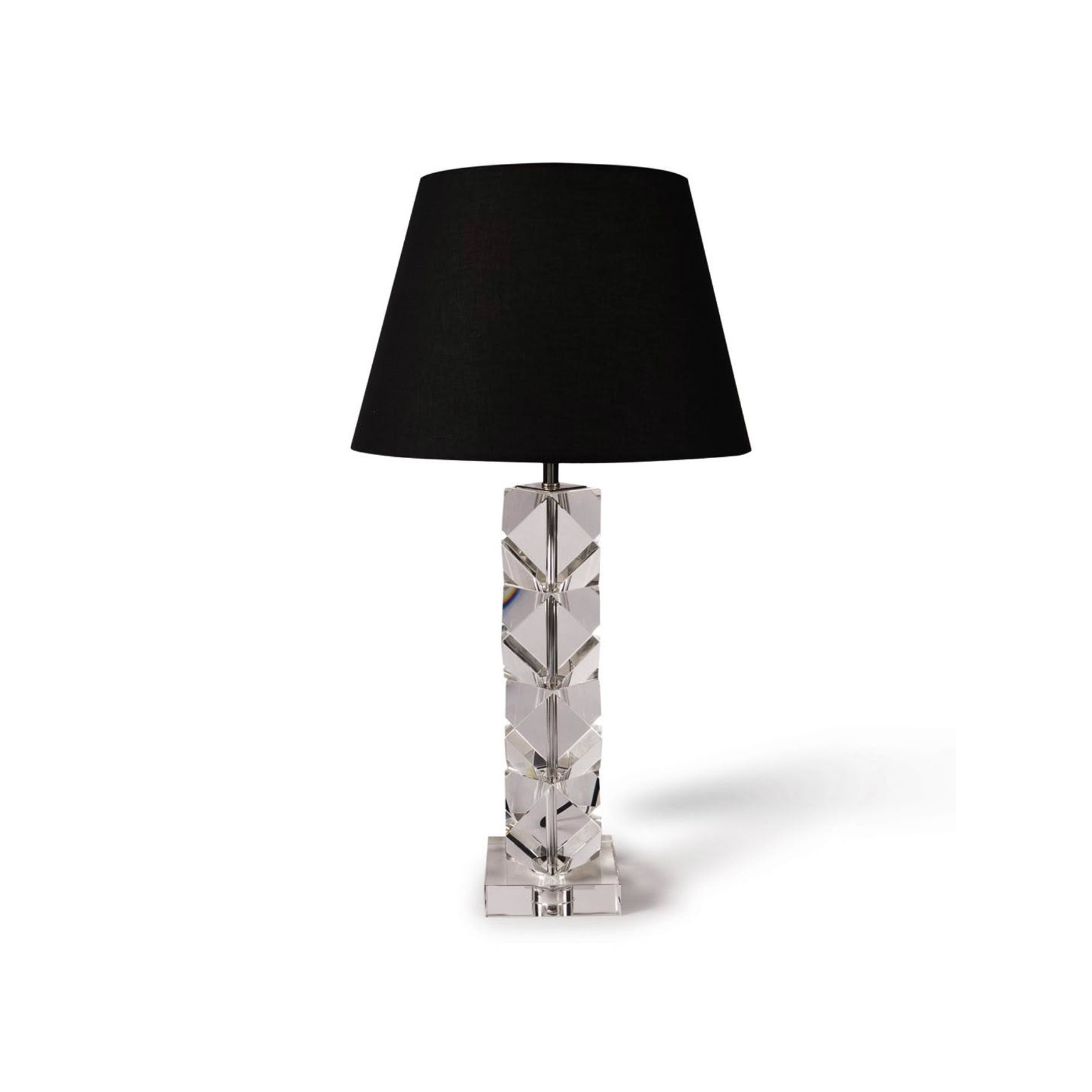 Rialto Table Lamp - Crystal With Black Linen Shade