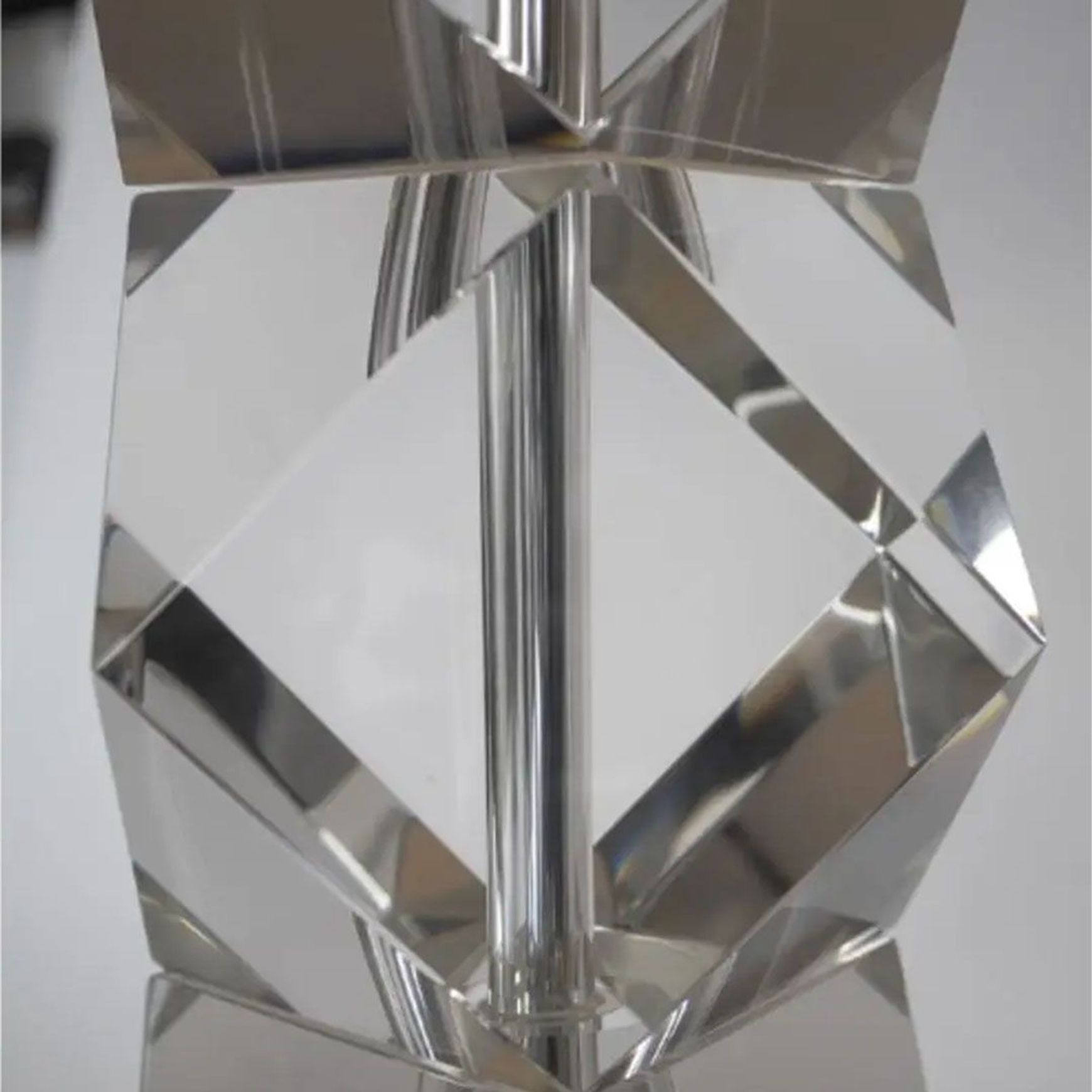 Rialto Table Lamp - Crystal With Black Linen Shade