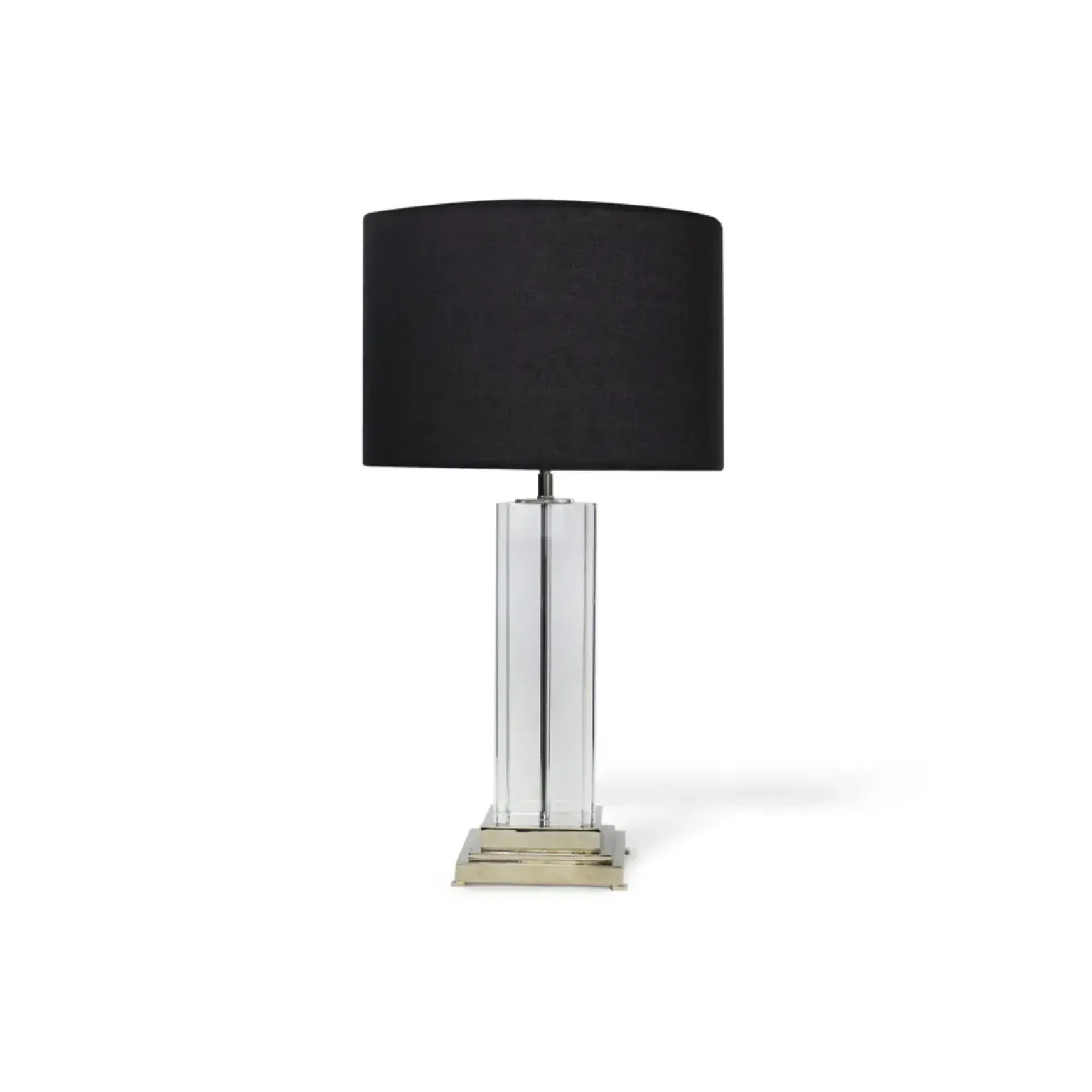 Murano Table Lamp - Crystal With Black Linen Shade