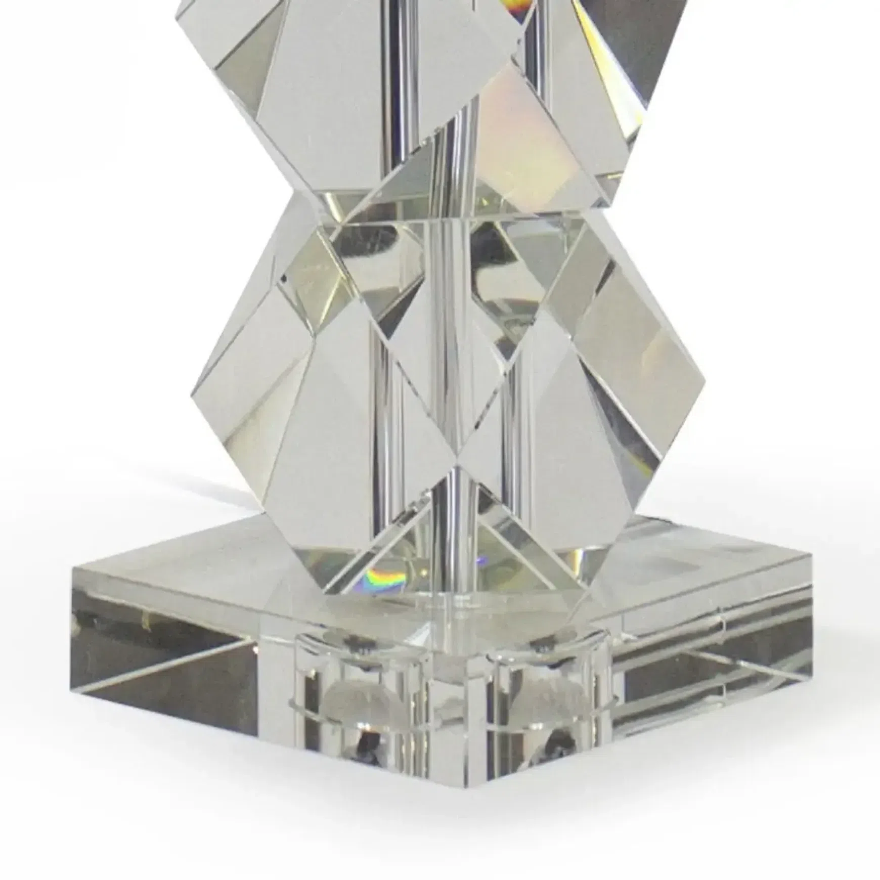Rialto Table Lamp - Crystal With Black Linen Shade