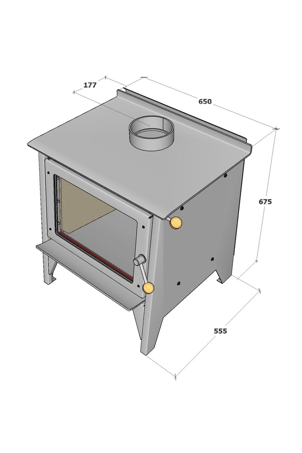 Warmington | Tasman Freestanding Woodburner with Flue dimensions