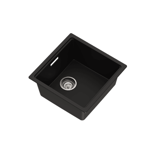 Una Composite 40 Single Sink Matt Black