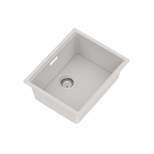 Una Composite 50 Single Sink Matt White