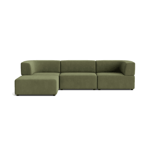 Stretch 4 Seater Chaise Sofa - Corduroy Forest