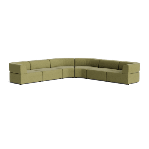 Stretch Large Angled Corner Sofa - Fossil Eucalyptus