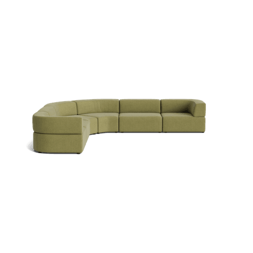 Stretch Large Angled Corner Sofa - Fossil Eucalyptus