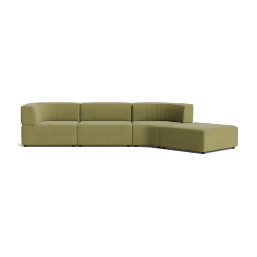 Stretch Open Angled Sofa - Fossil Eucalyptus
