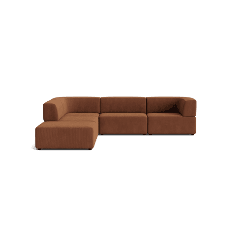 Stretch Open Corner Sofa - Corduroy Cocoa