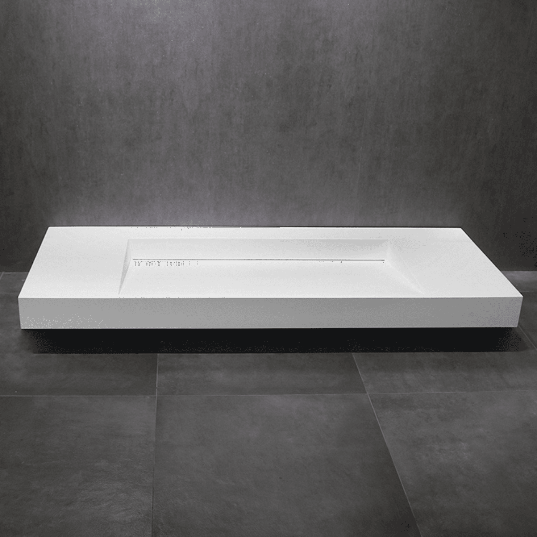 Ramp Basin Wall Hung Matte White 1524mm B6060