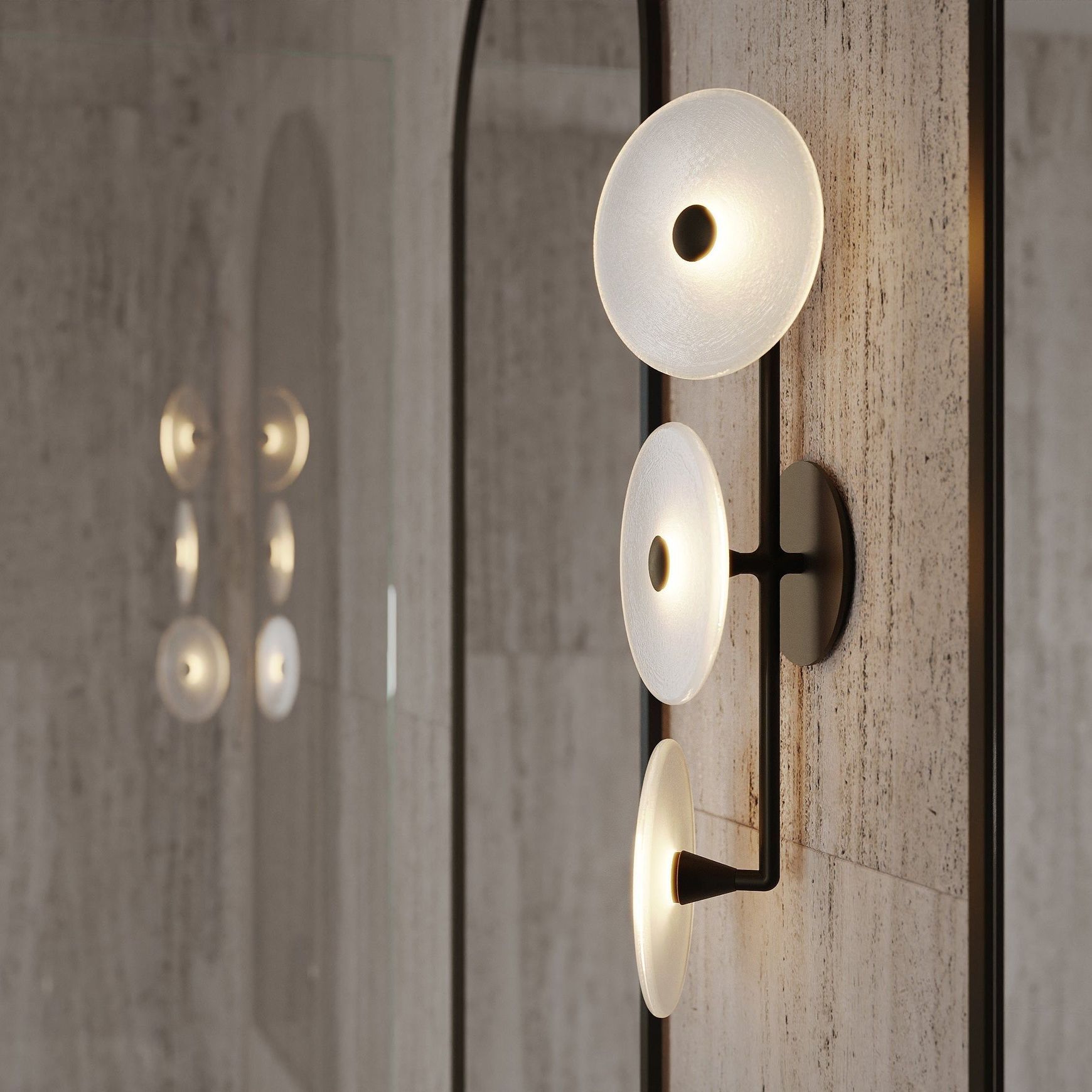 Coral Trio Rod Wall Light - (Off-Centered)