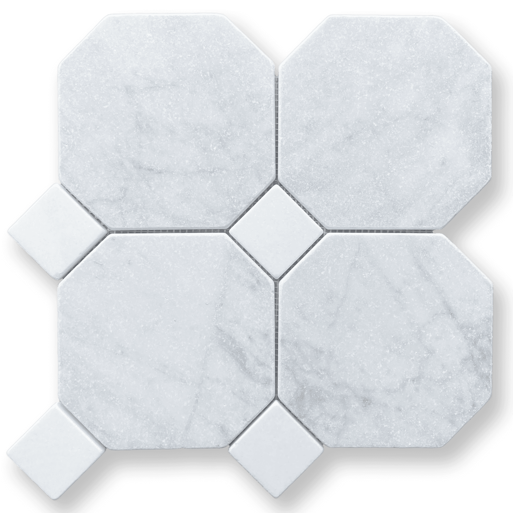 Octagon & Dot Carrara C, Thassos Tumbled