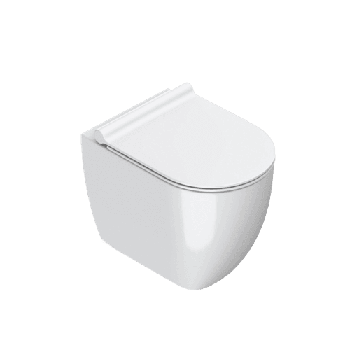 Sfera Compact Rimless Floor Mount Toilet Gloss White With Slim Seat (excl Cistern)