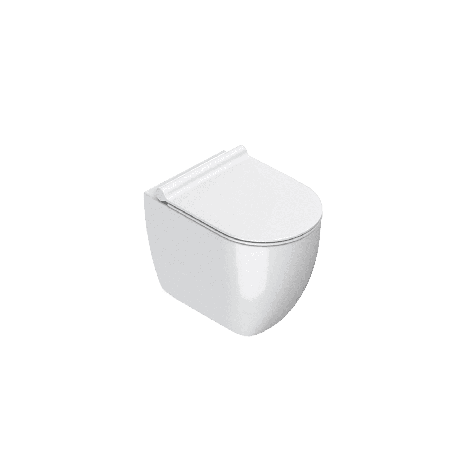 Sfera Compact Rimless Floor Mount Toilet Gloss White With Slim Seat (excl Cistern)