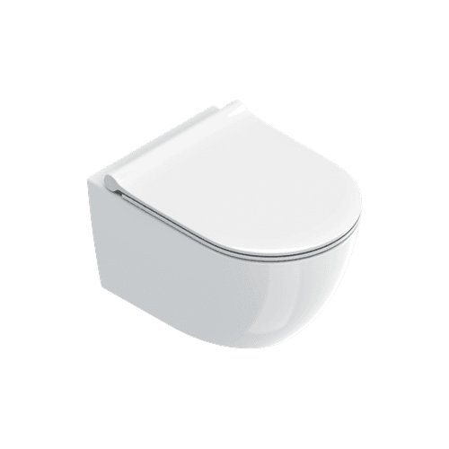 Sfera Compact Rimless Wall Hung Toilet Gloss White With Slim Seat (excl Cistern)