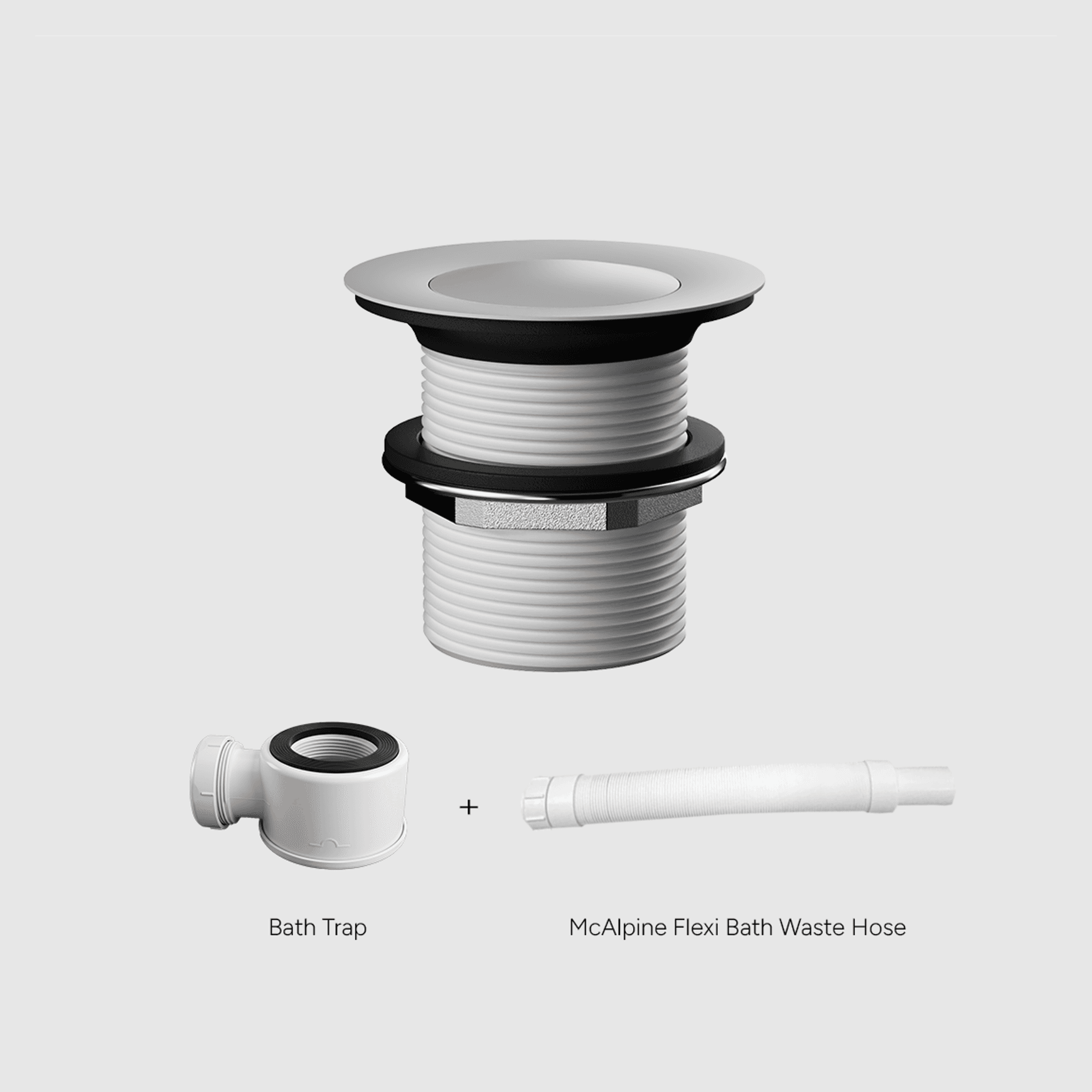 Versa Pop Up Bath Waste Kit 40mm | Non-Overflow Long Tail