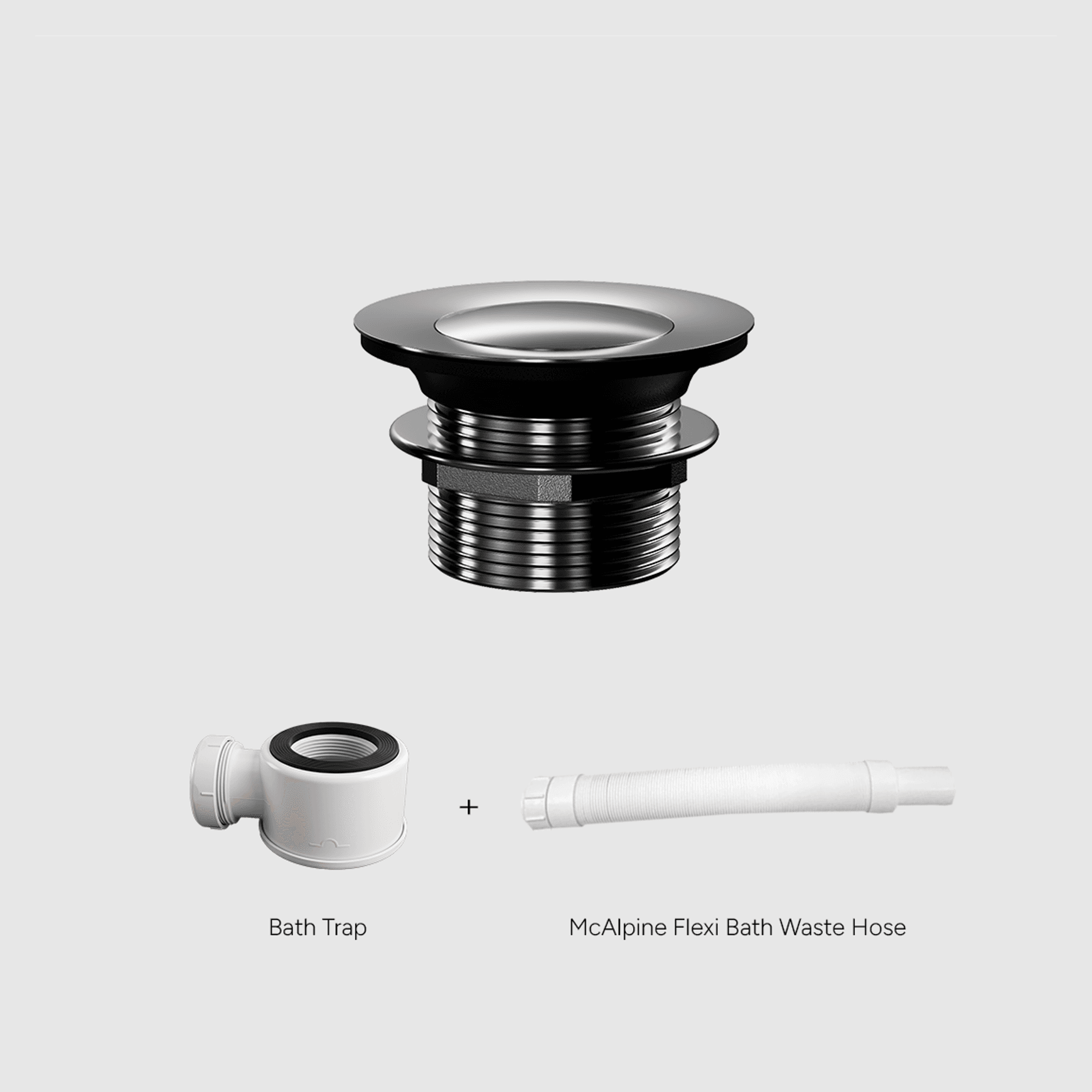 Versa Pop Up Bath Waste Kit 40mm | Non-Overflow Short Tail