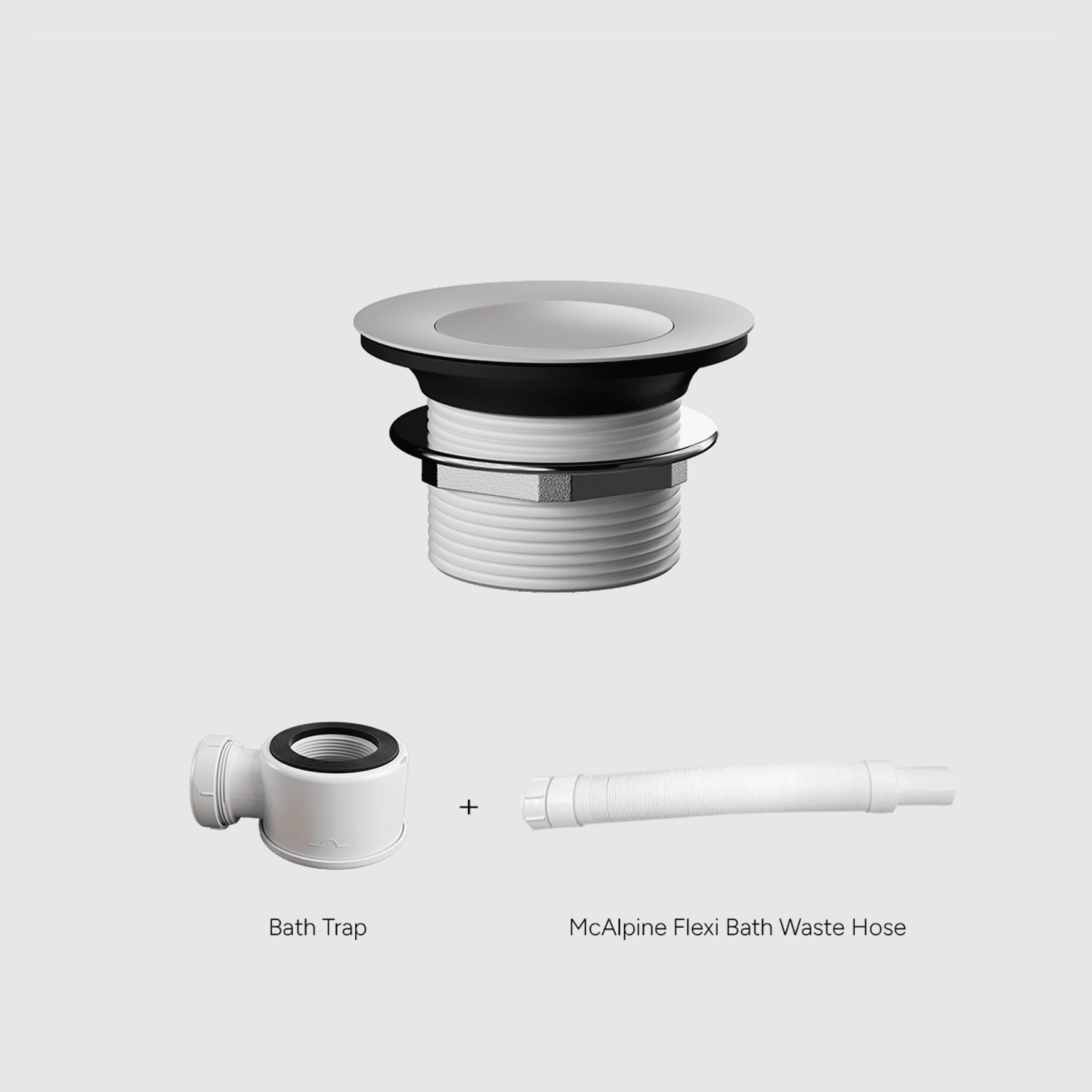 Versa Pop Up Bath Waste Kit 40mm | Non-Overflow Short Tail