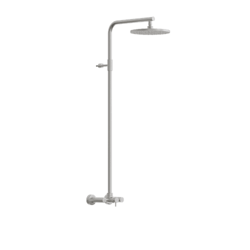 Classy Wall Mount Shower Column With External Mixer Polished Stainless Steel