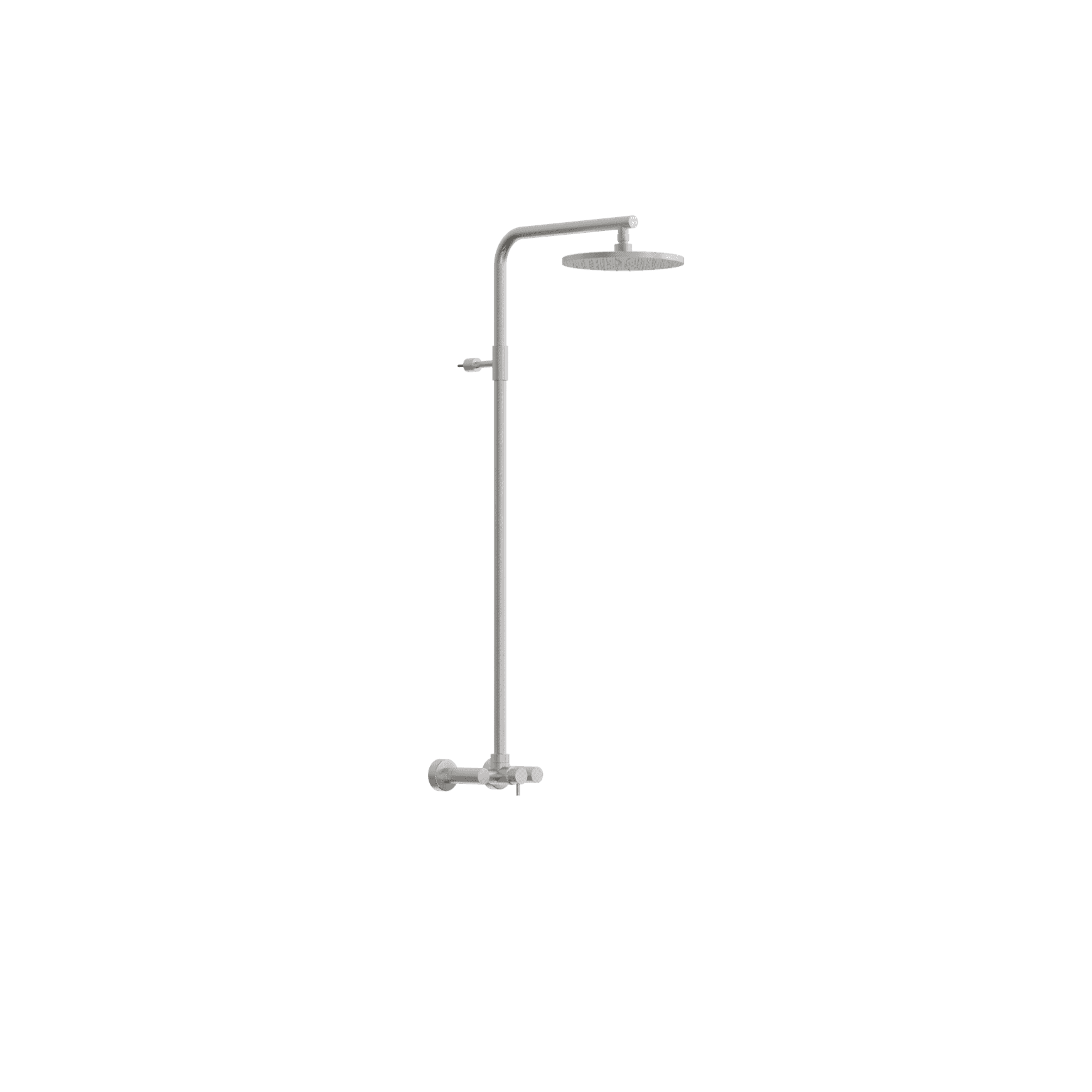 Classy Wall Mount Shower Column With External Mixer Polished Stainless Steel