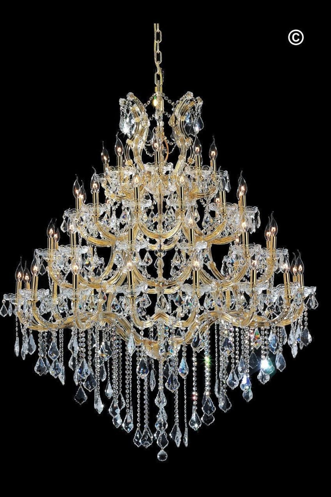 Maria Theresa Crystal Chandelier Grande 48 Light- Gold