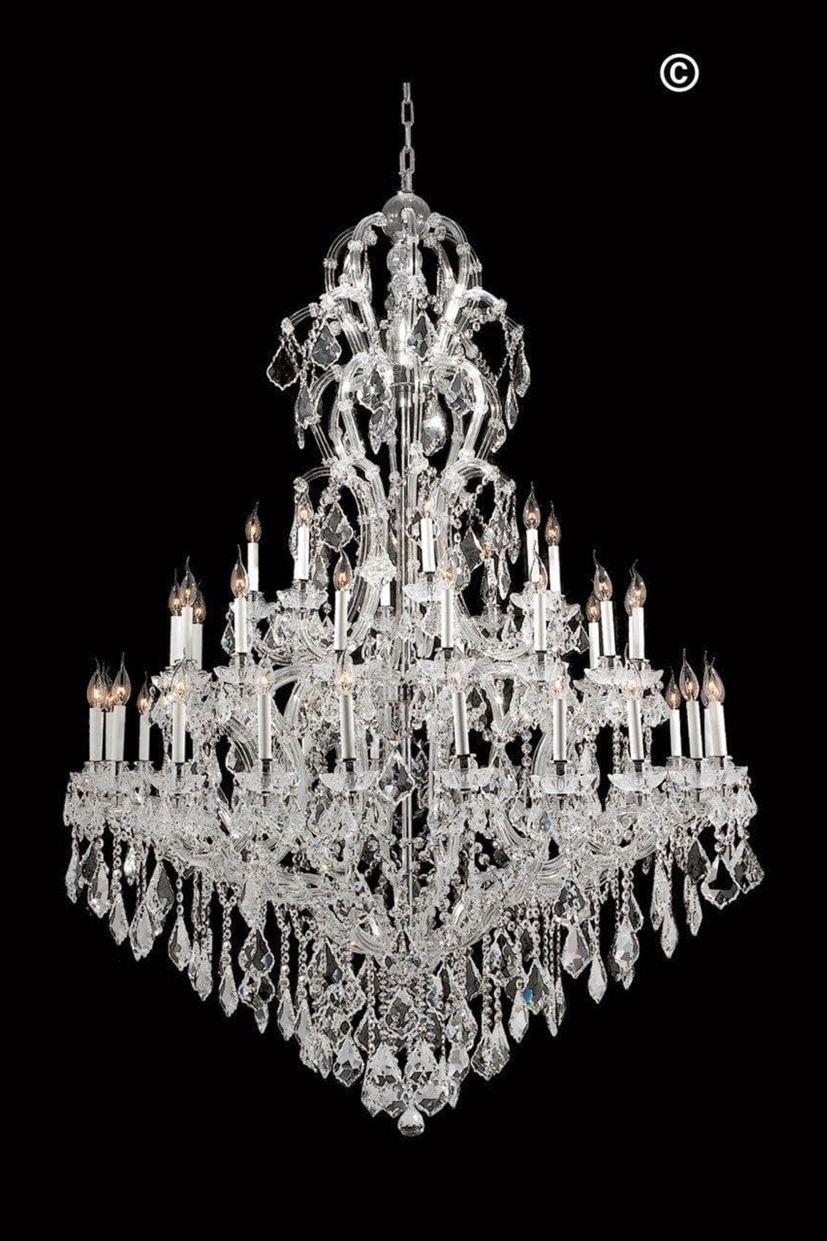 Maria Theresa Crystal Chandelier Royal 48 Light - Chrome