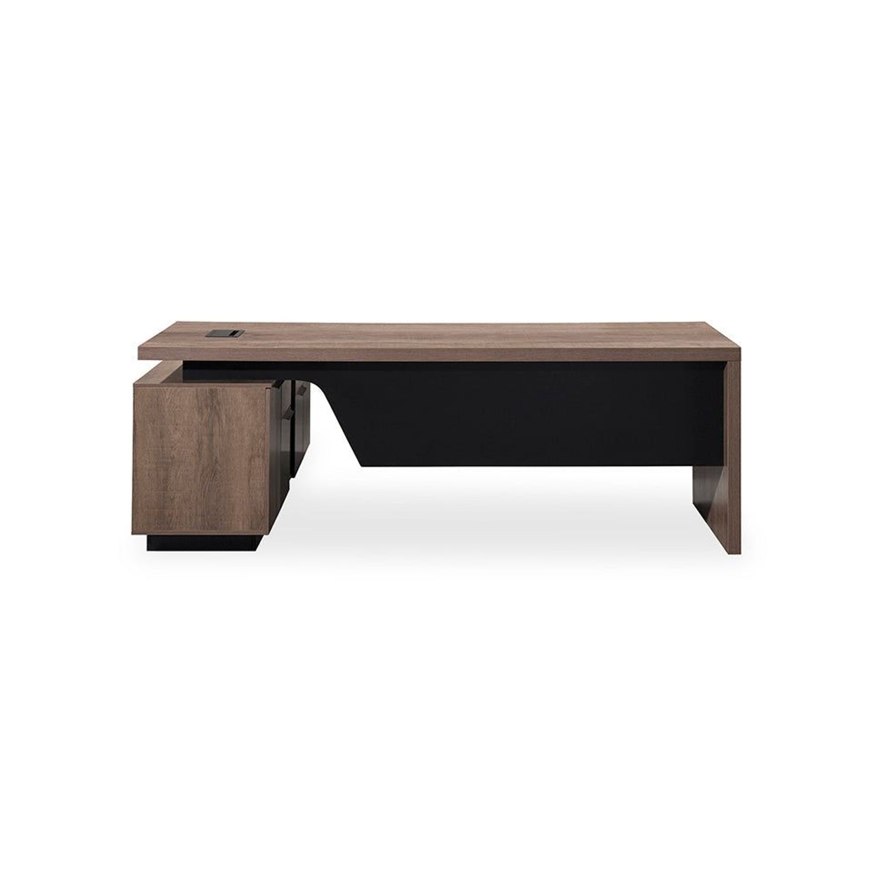 BALDER Executive Desk with Right Return 1.8-2.0M - Warm Oak & Black