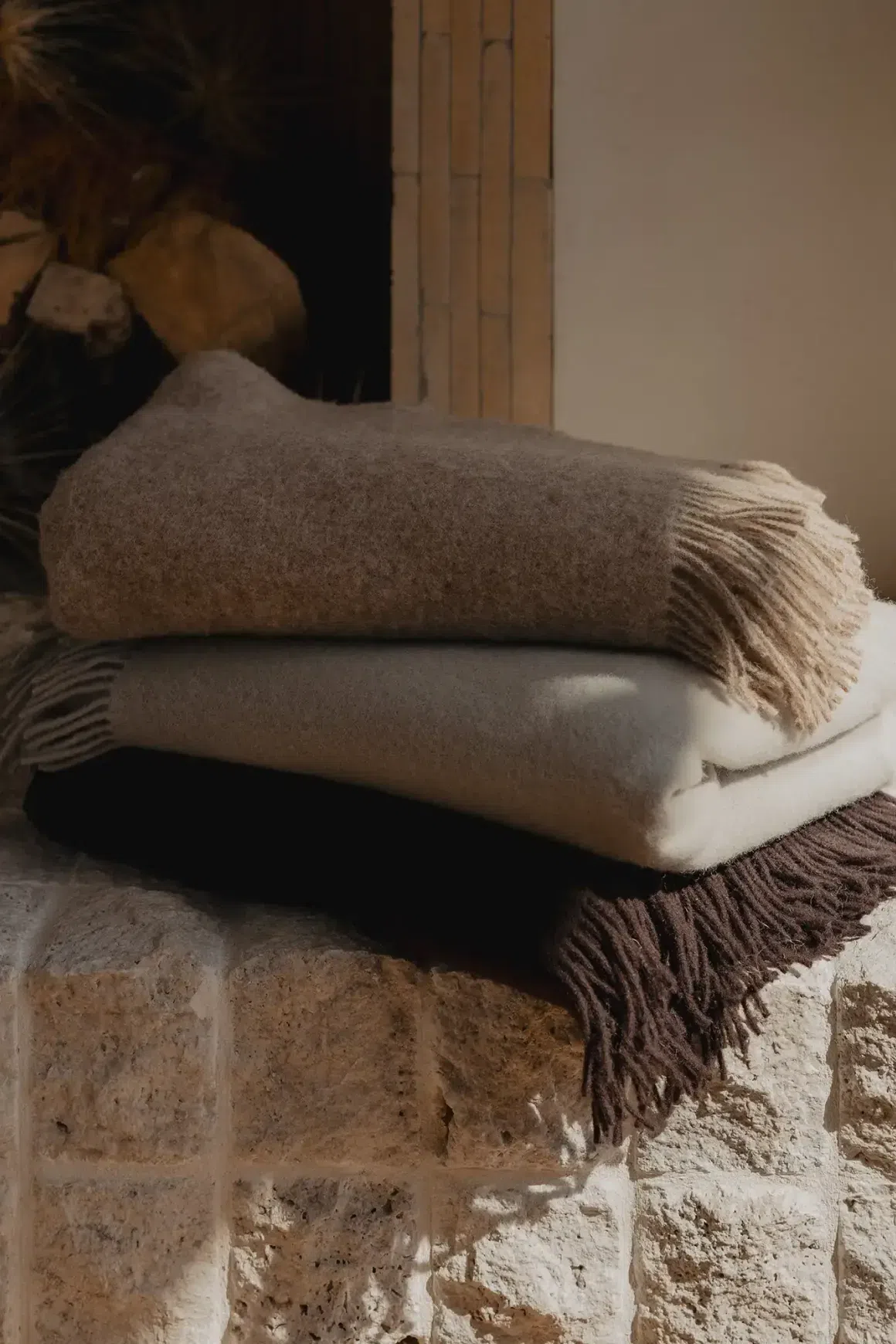 Weave Home Nevis Throw Blanket - Oak | NZ Lambswool