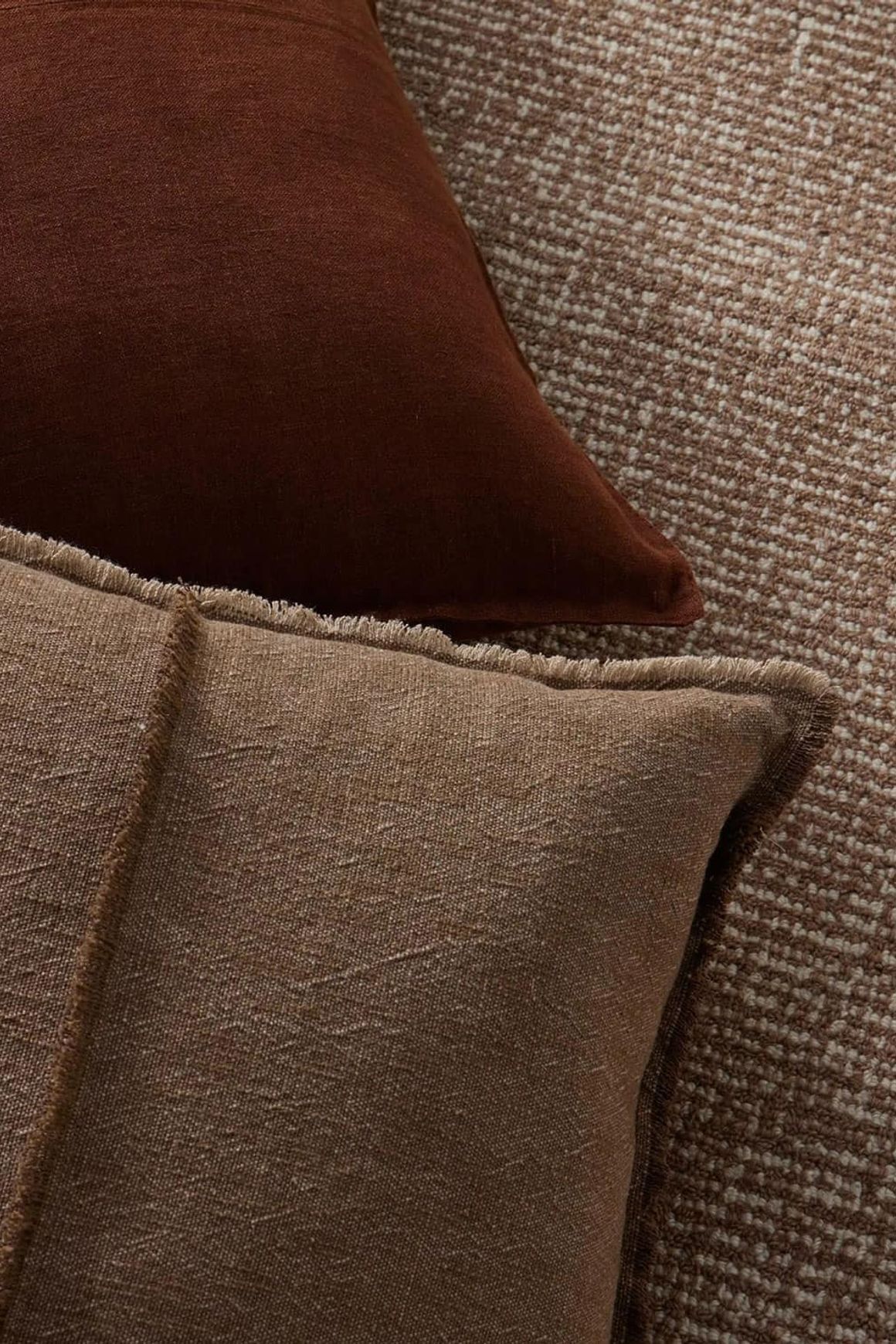 Weave Home Adela Cushion - Cocoa | Linen Blend