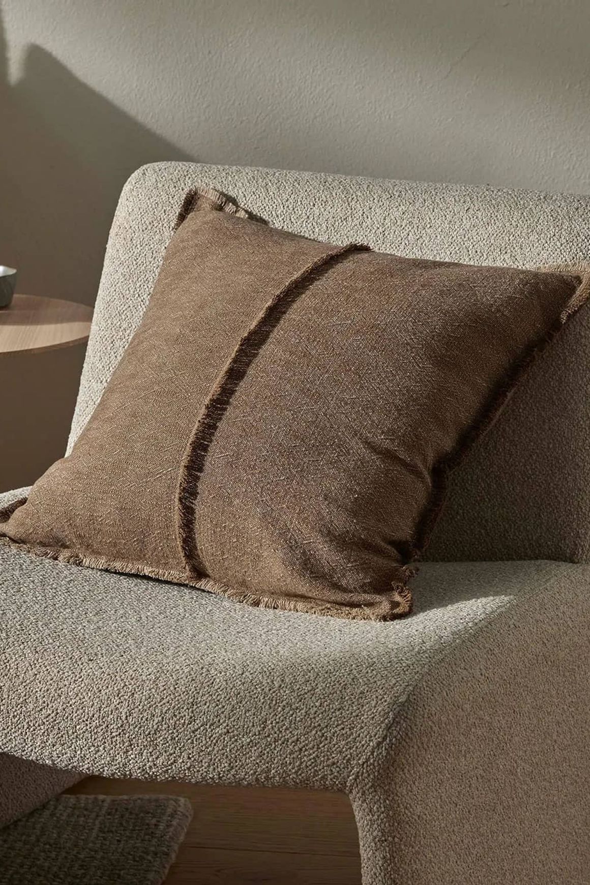 Weave Home Adela Cushion - Cocoa | Linen Blend