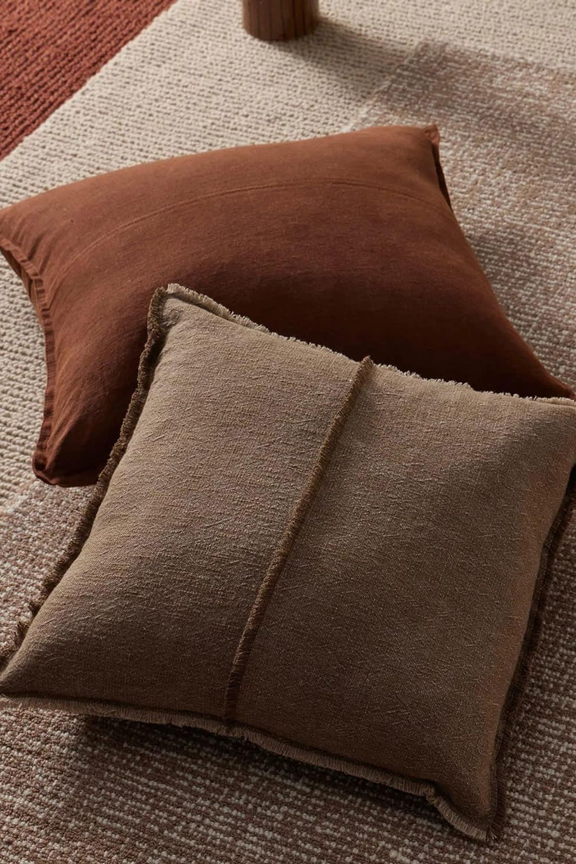 Weave Home Adela Cushion - Cocoa | Linen Blend