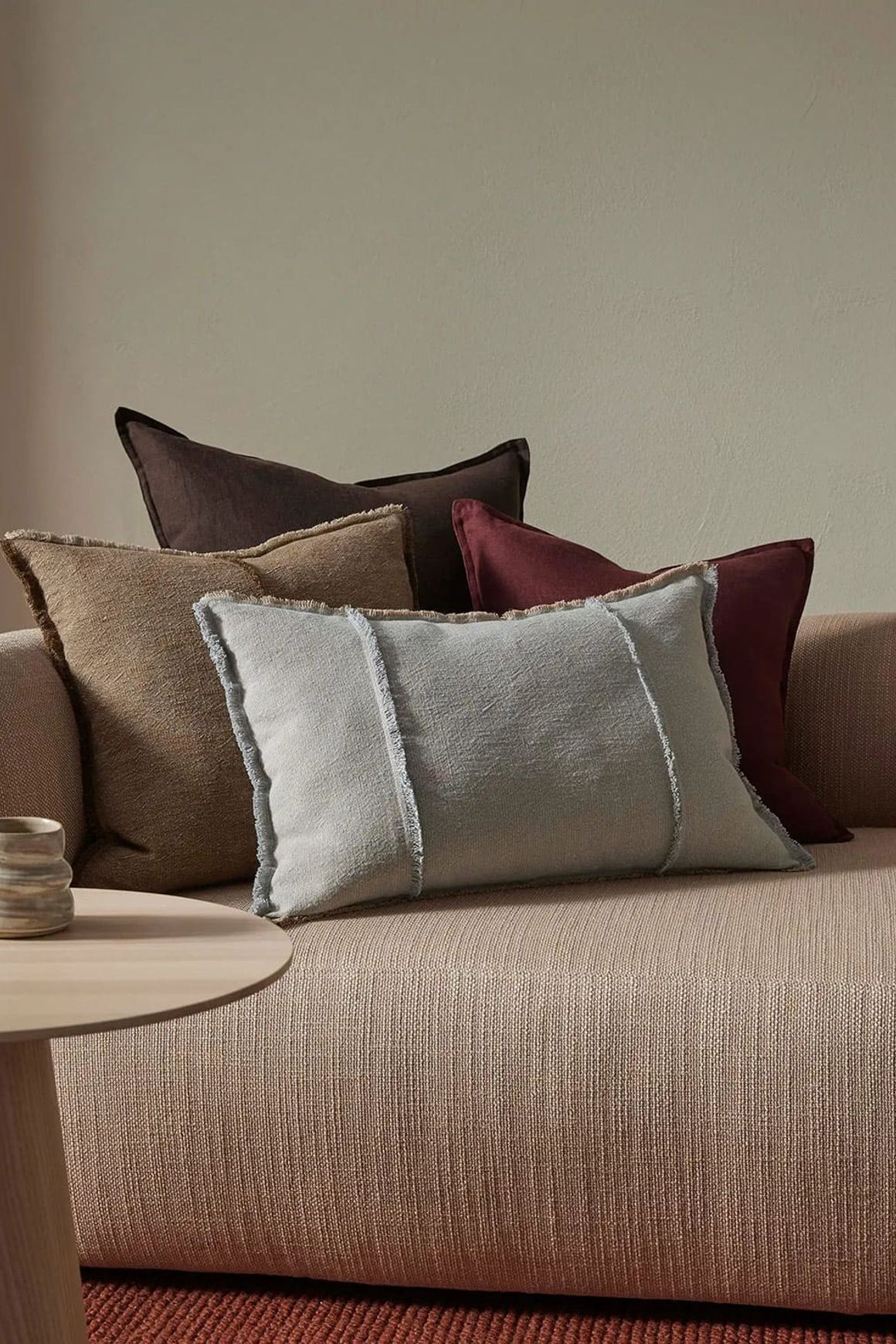 Weave Home Adela Cushion - Cocoa | Linen Blend