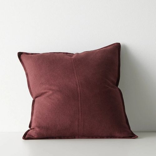 Weave European Linen Como Cushion - Garnet  | Three Sizes