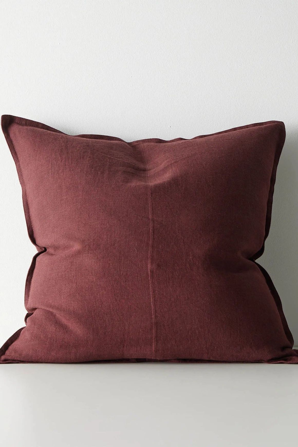 Weave European Linen Como Cushion - Garnet  | Three Sizes