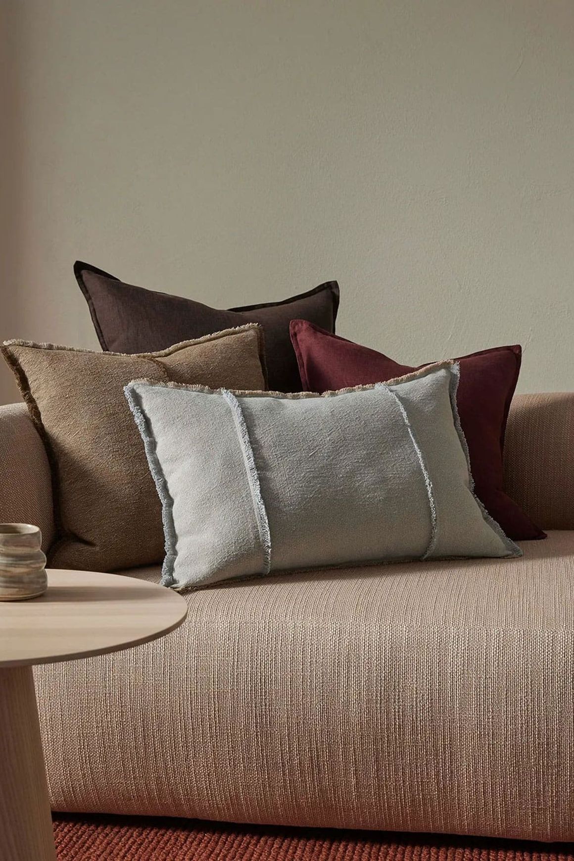 Weave European Linen Como Cushion - Mocha | Three Sizes