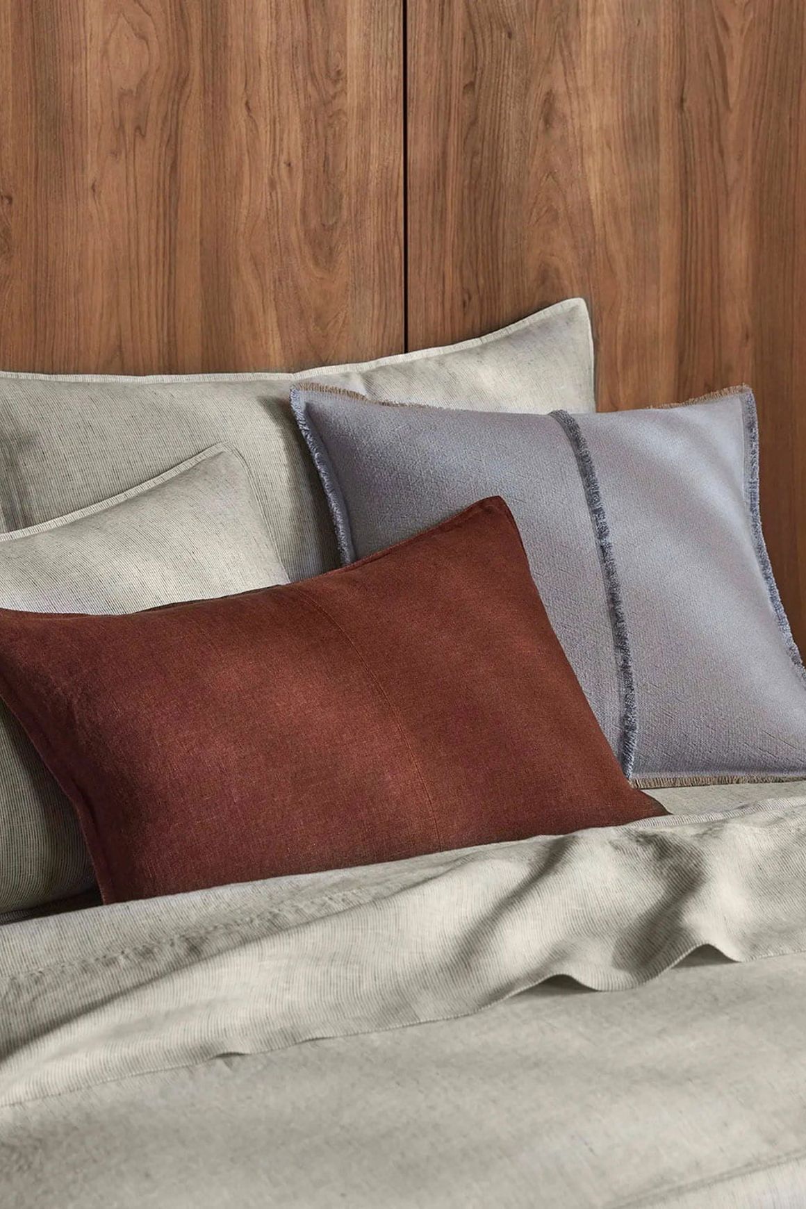 Weave European Linen Como Cushion - Rosewood | Three Sizes