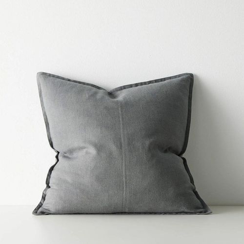 Weave European Linen Como Cushion - Steel | Three Sizes
