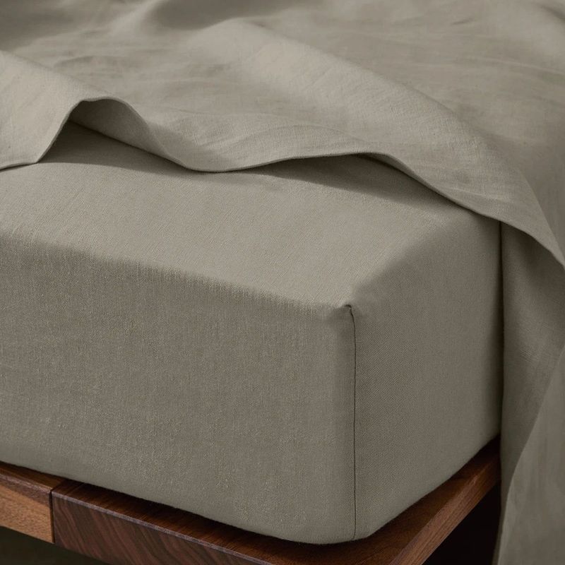 Ravello Linen Flat Sheet - Pebble | Weave Home