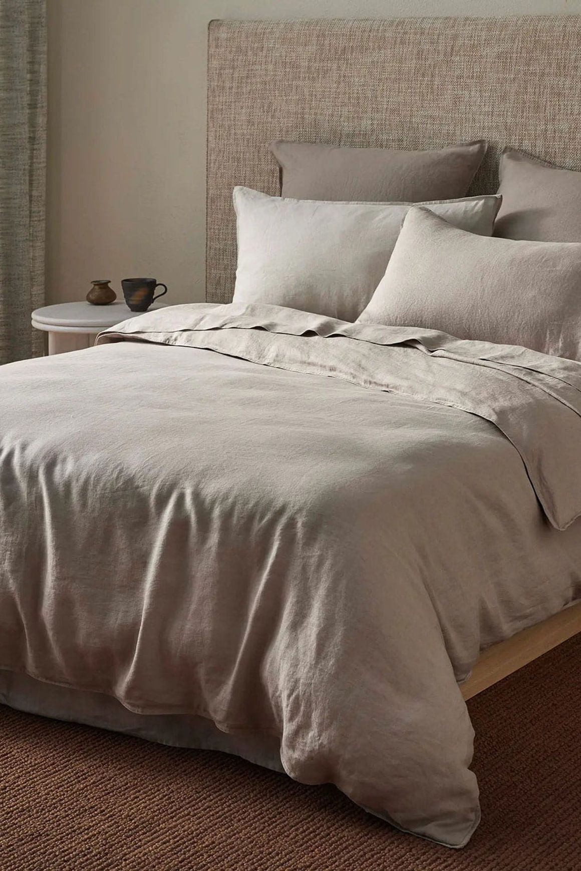 Ravello Linen Flat Sheet - Pebble | Weave Home